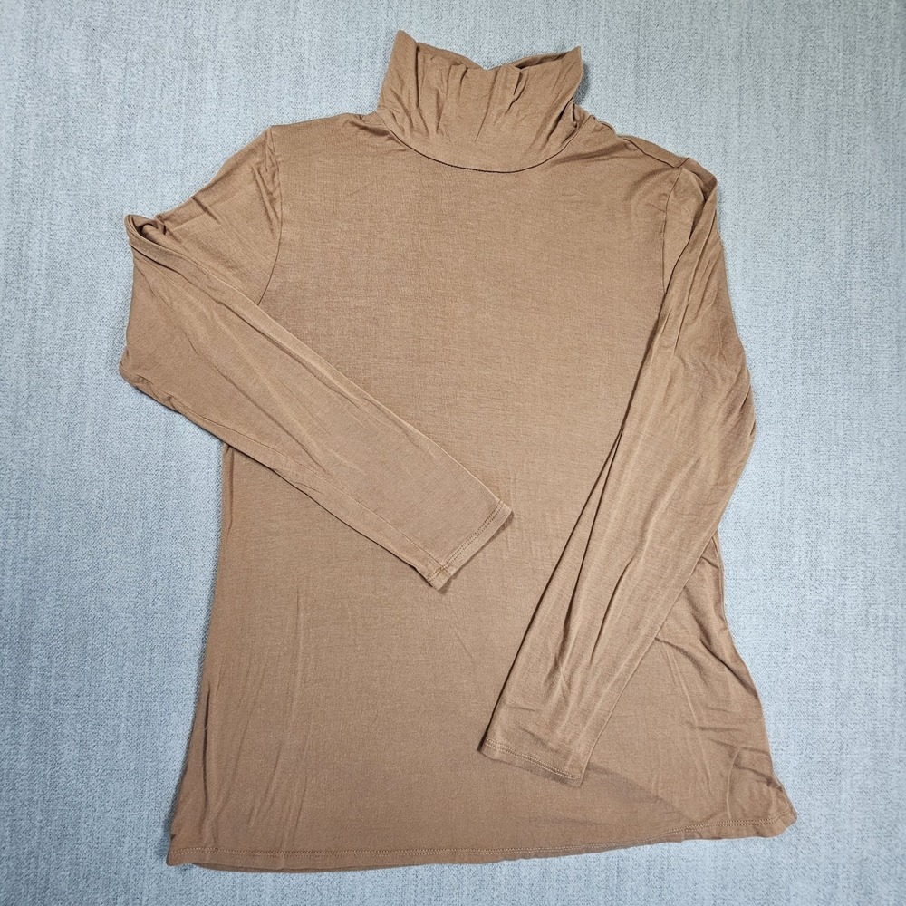 Soft Surroundings Women's Tunic Dark Caramel Turtle Neck Long Sleeve Sz Large